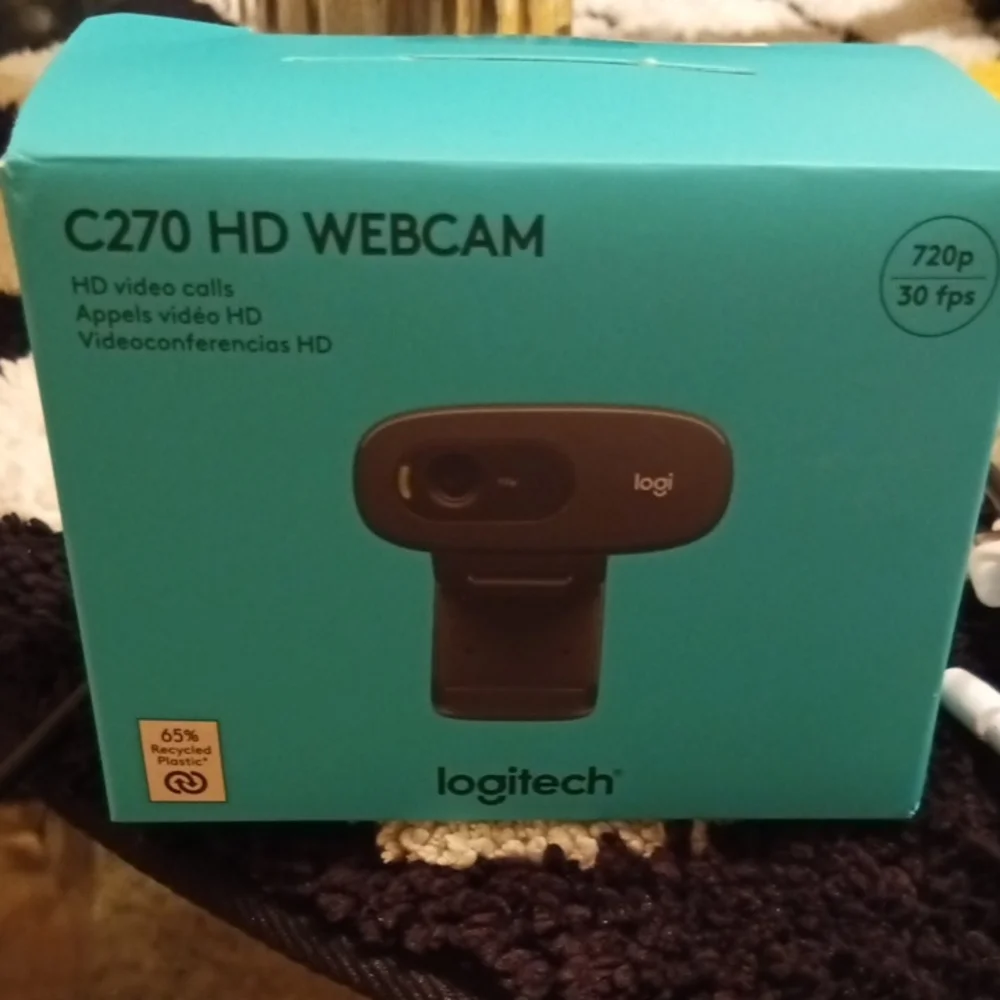 Logitech C270 HD Webcam - Black and Teal